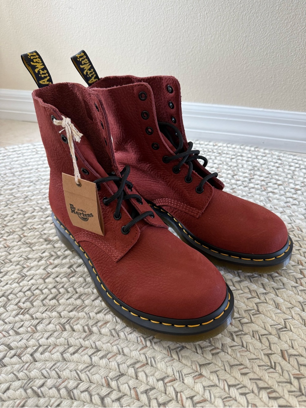 Dr. Martens Women’s 1460 Pascal Nubuck Leather Boots Russet Red NEW